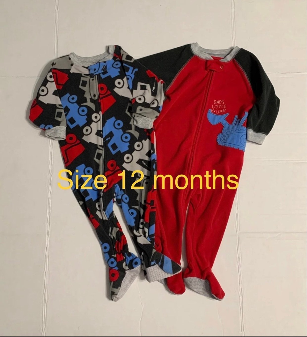 just One You by Carters fleece footed pajamas Size 12 months